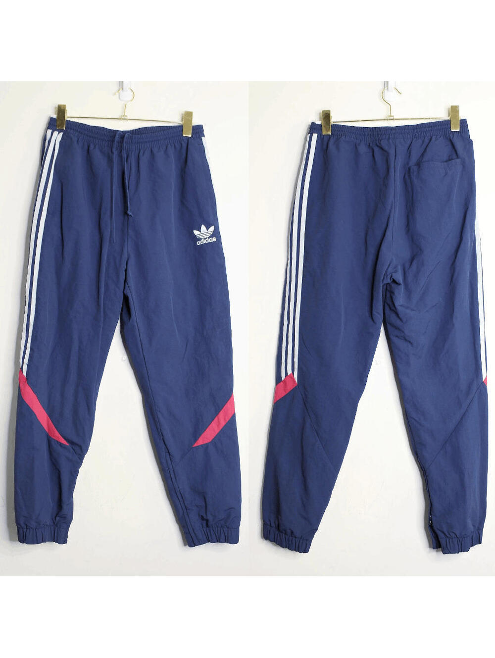 Adidas Navy White Red Joggers - Medium
